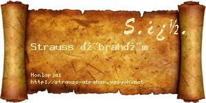 Strauss Ábrahám névjegykártya